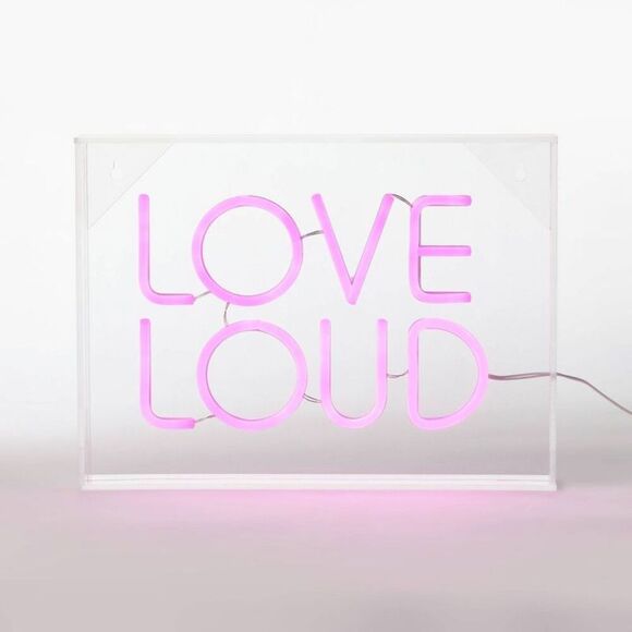 EV LGBT Pride - Love Loud Novelty Light Tabletop Display Message P White - Picture 2 of 3